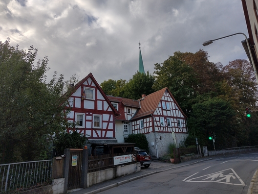 Schöne Fachwerkhäuser im Frankfurter Stadtteil Seckbach
