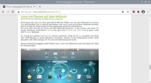 Raspberry Pi OS auf einem Netbook - Chromium