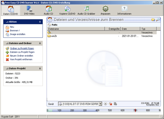Windows 2000 - CDs brennen