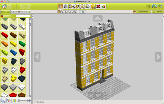 Konstruktion eines Hauses im Lego Designer